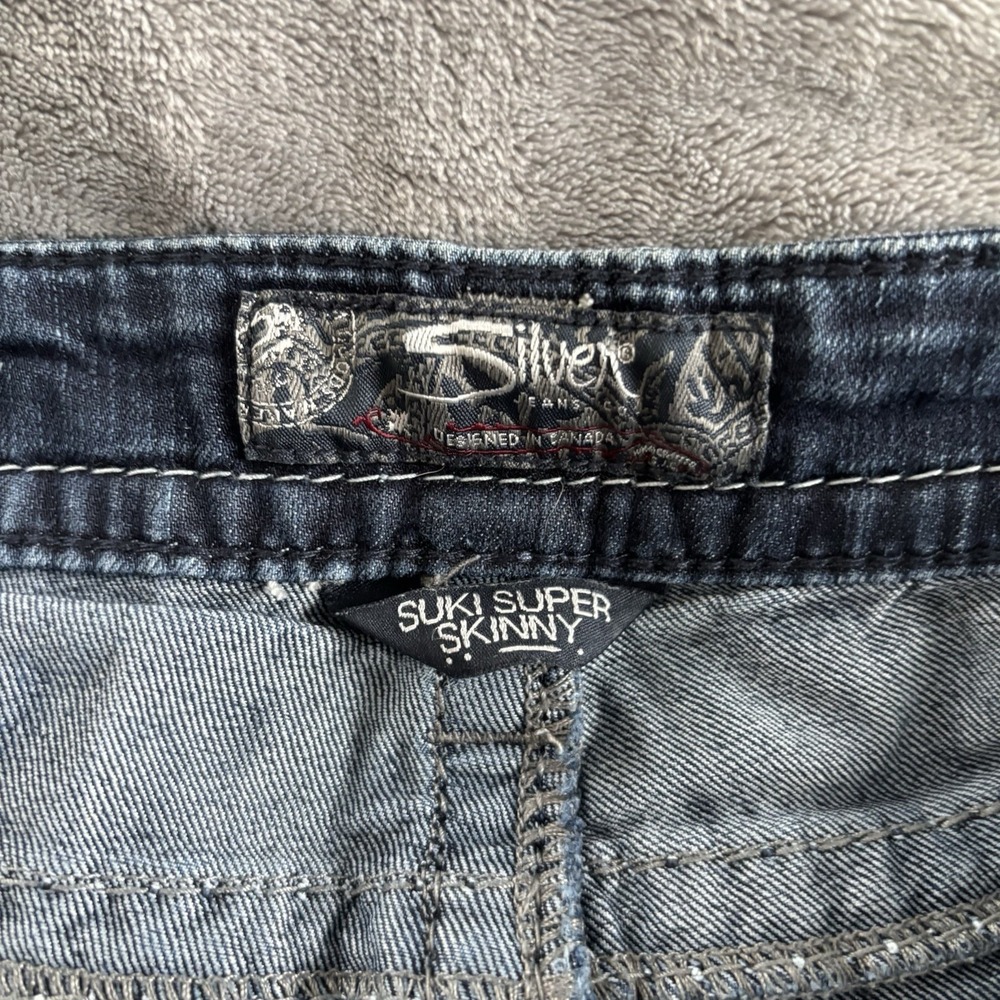Silver Jeans Co. Dark Wash Denim Embellished Pocket Women's Jeans 27x33 - Picture 7 of 13